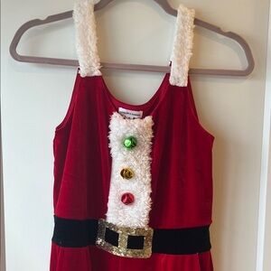 Love on a Hanger Festive Red one piece with Gold and Black Details